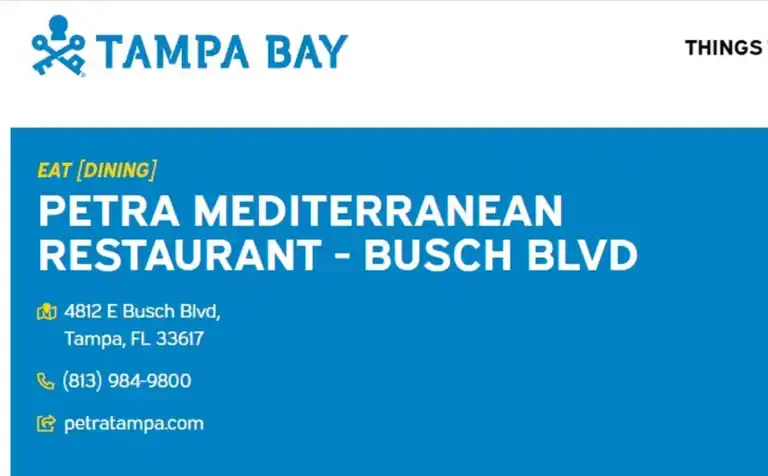 Visit Tampa Bay Feature Petra Mediterranean Restaurant
