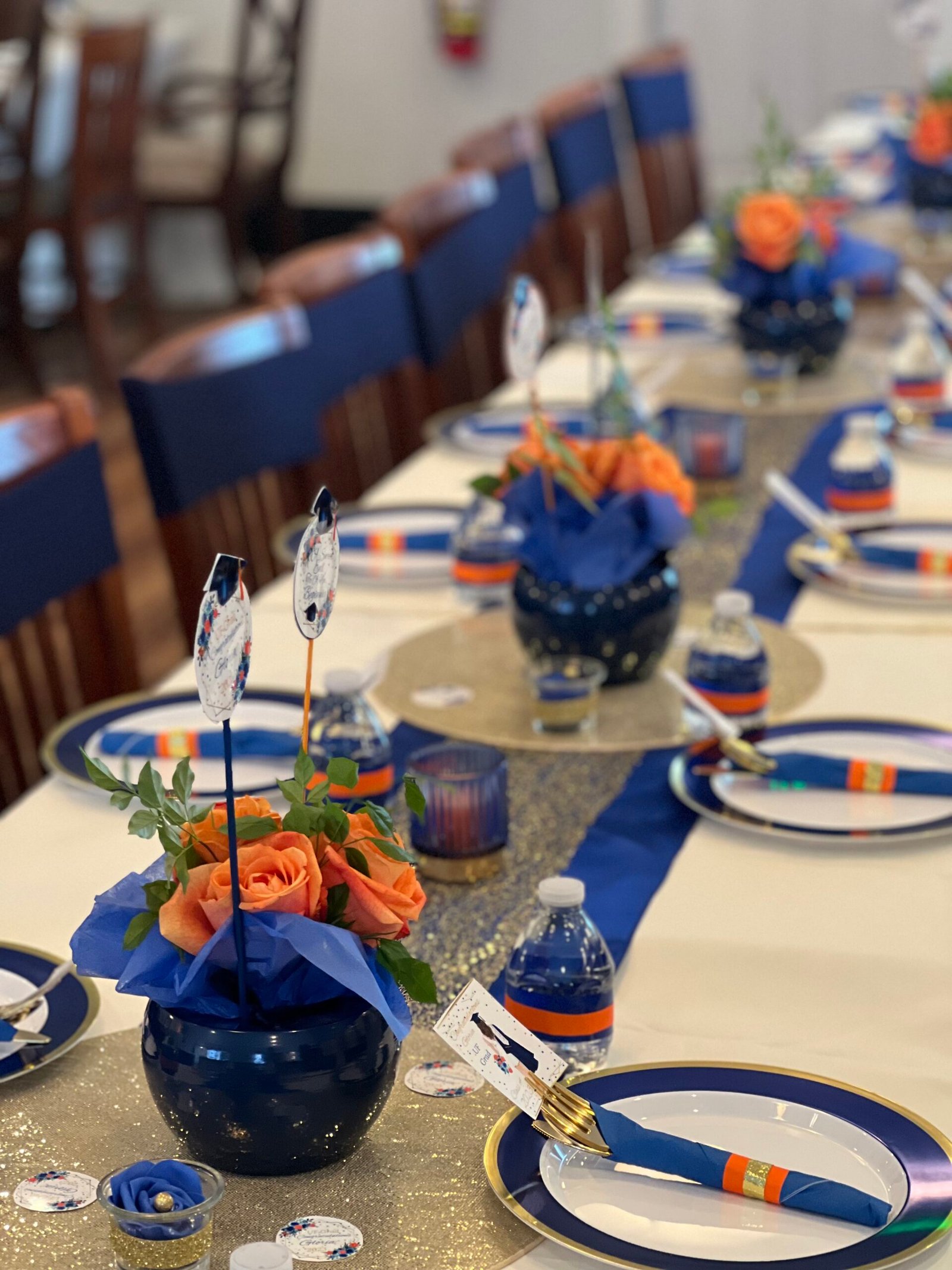 Private dining table setup at Petra Restaurant Tampa