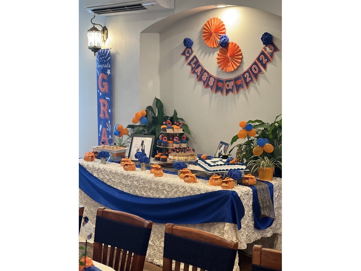 Graduation party setup at Petra Restaurant Tampa