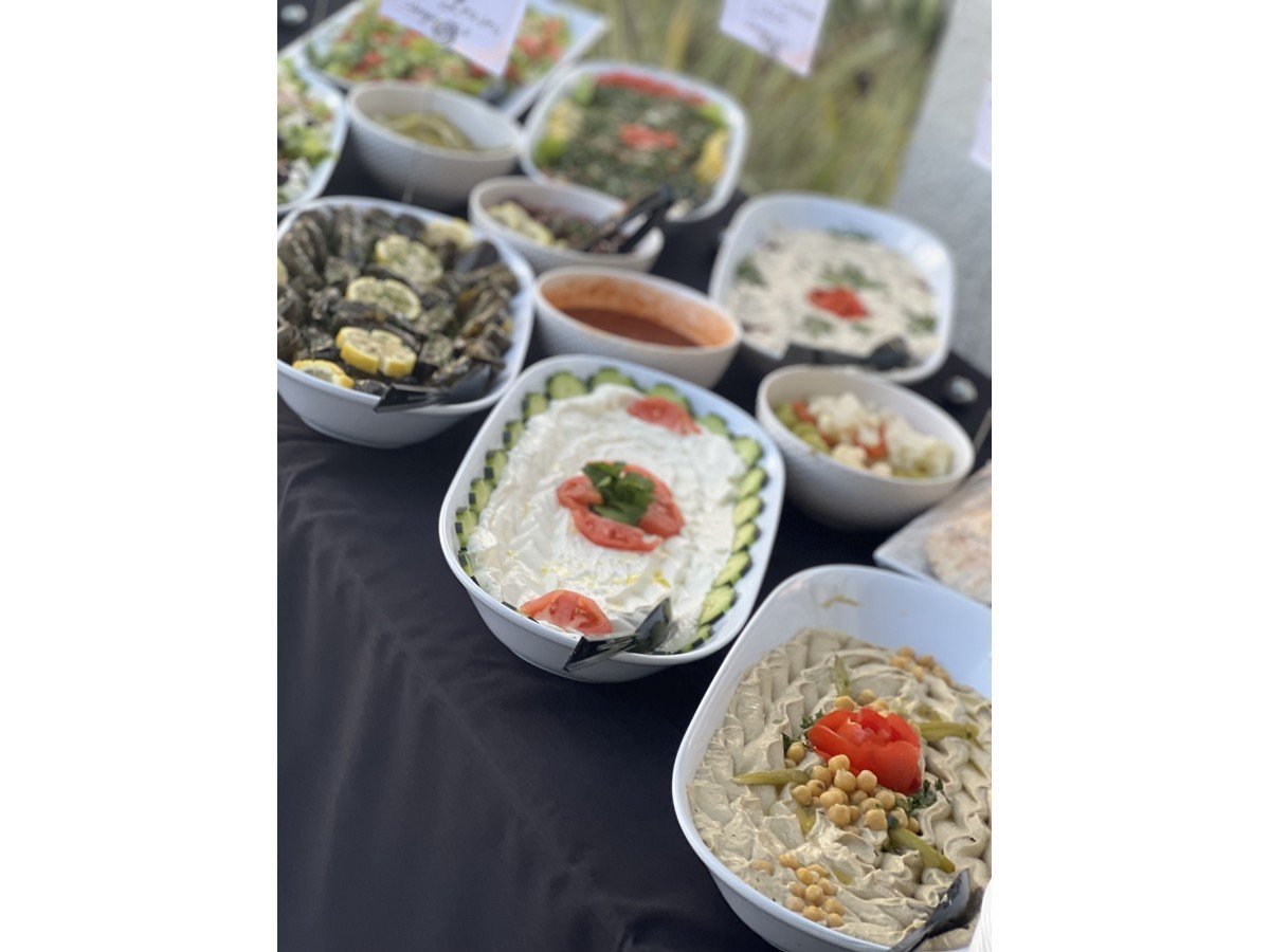 Mediterranean appetizer bowls for catering at Petra