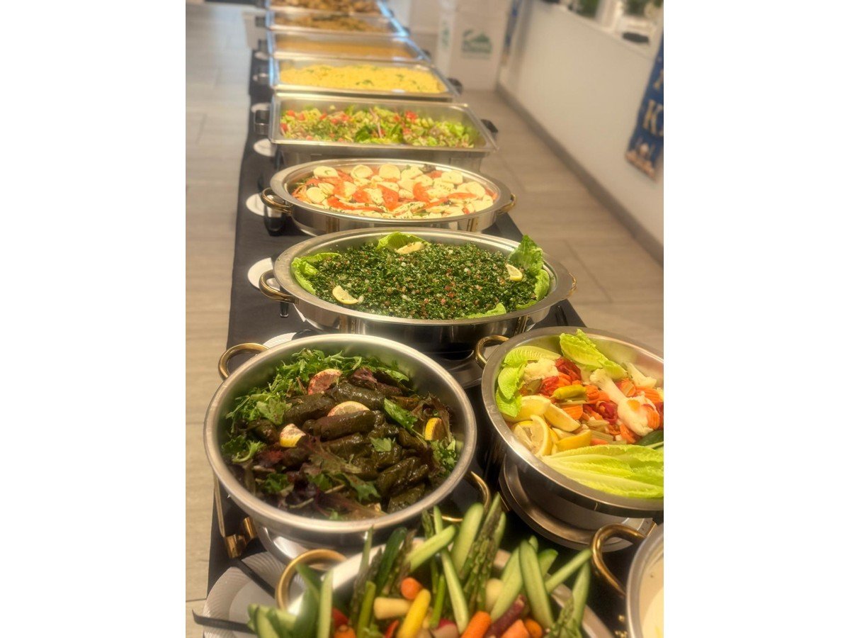 Buffet line at a Ramadan iftar catered by Petra in Tampa