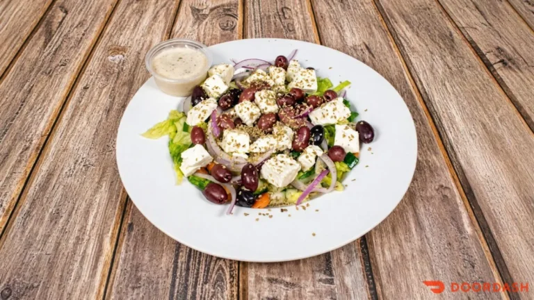 Greek salad with feta, olives and fresh vegetables at Petra in Tampa