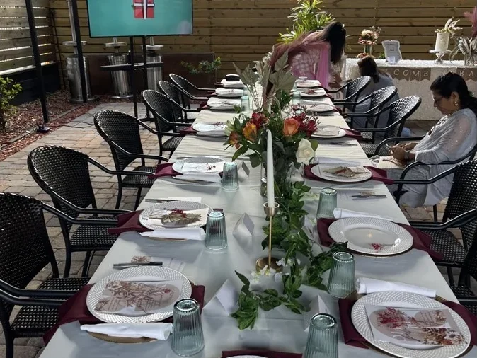 Outdoor private dining event space at Petra Mediterranean Restaurant Kennedy Blvd Tampa FL