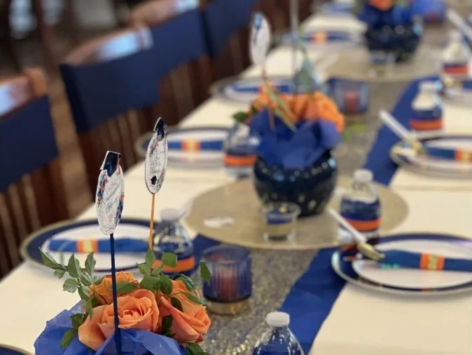 Private dining table setup at Petra Mediterranean Restaurant Kennedy Blvd Tampa FL